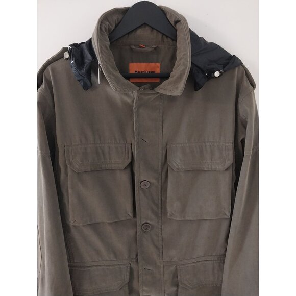 Mauro Ferrini Olive Green Faux Suede Utility Jacket Men's Sz XXL - Picture 3 of 16